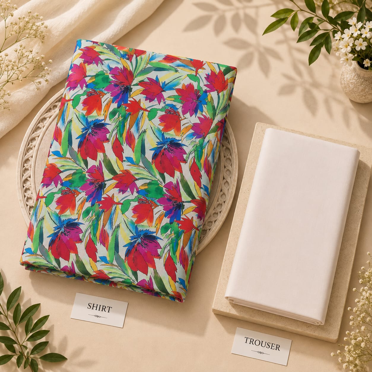 Multicolor Floral 2 Piece Suit